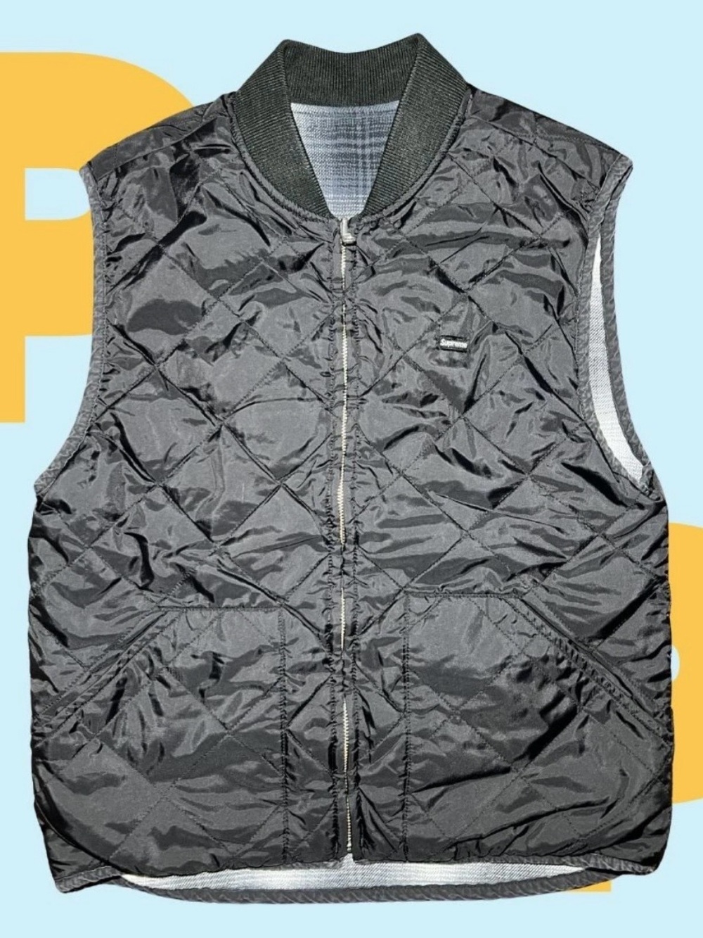 Supreme Reversible Shadow Plaid Vest (Small)